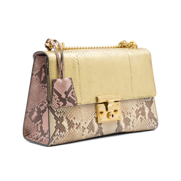 Gucci Python Gold Metallic Padlock Bag - Image 3