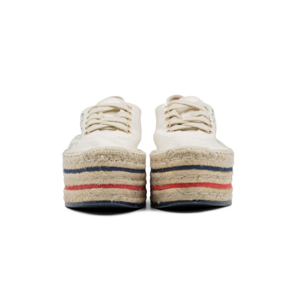 Gucci Cream Canvas Lilibeth Platform Espadrilles - Image 4