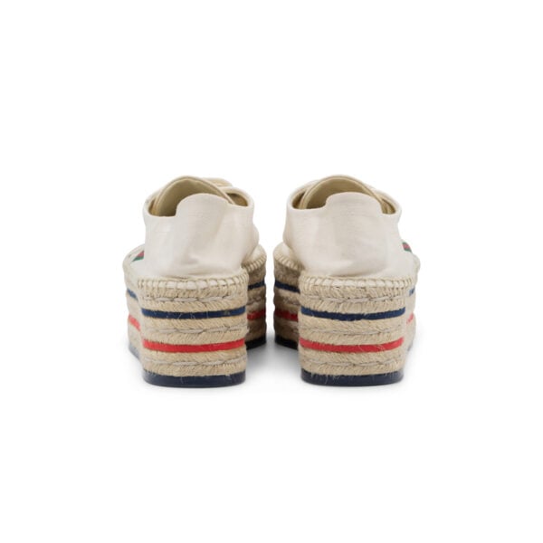 Gucci Cream Canvas Lilibeth Platform Espadrilles - Image 5