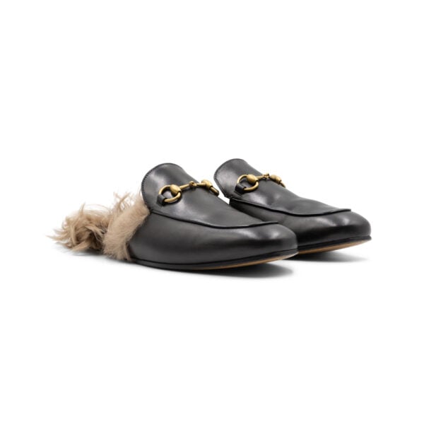 Gucci Leather & Fur Pricetown Mules