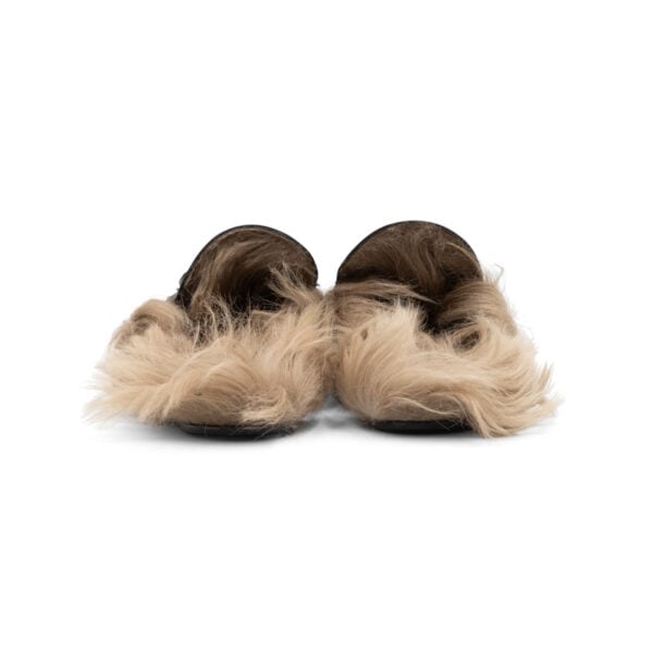 Gucci Leather & Fur Pricetown Mules - Image 5