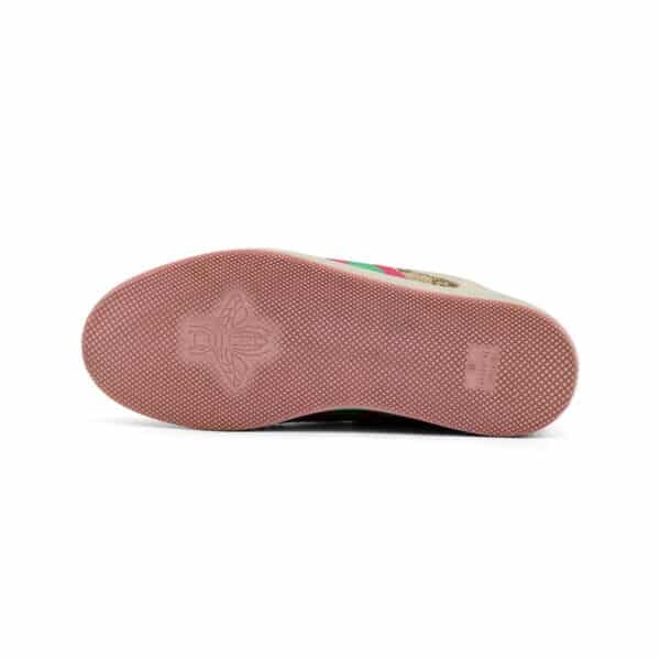 Gucci Beige/Pink GG Canvas & Nubuck Leather Screener Embellished Sneakers - Image 6