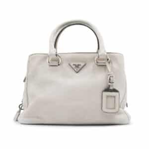 Prada Vitello Cream Daino Shopping Tote