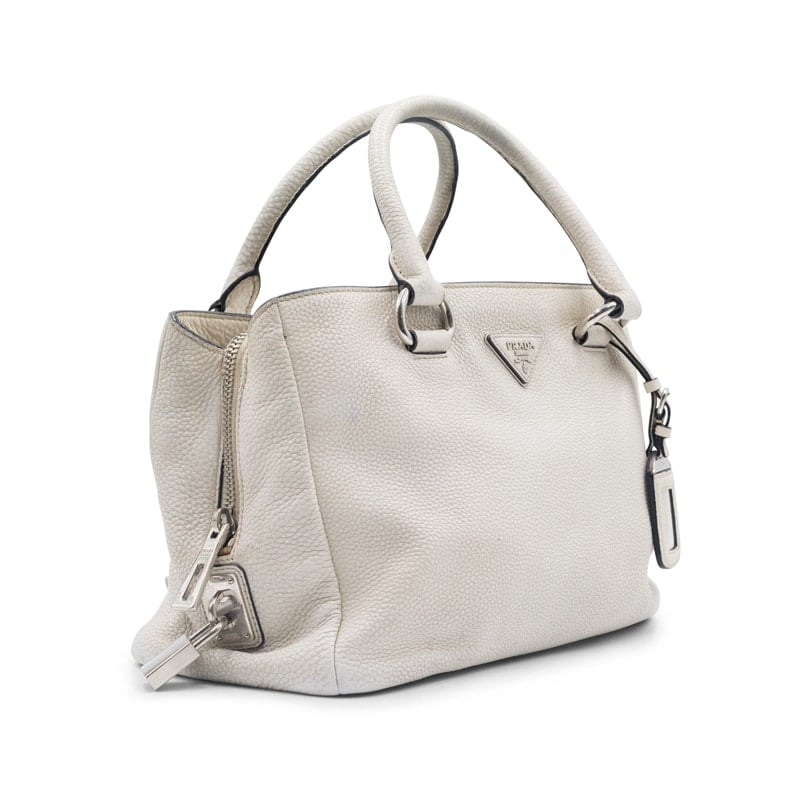 Prada Vitello Cream Daino Shopping Tote - Image 3