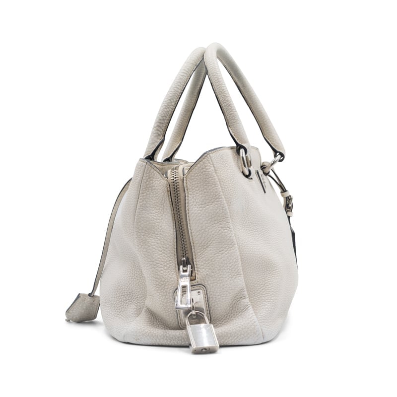 Prada Vitello Cream Daino Shopping Tote - Image 4