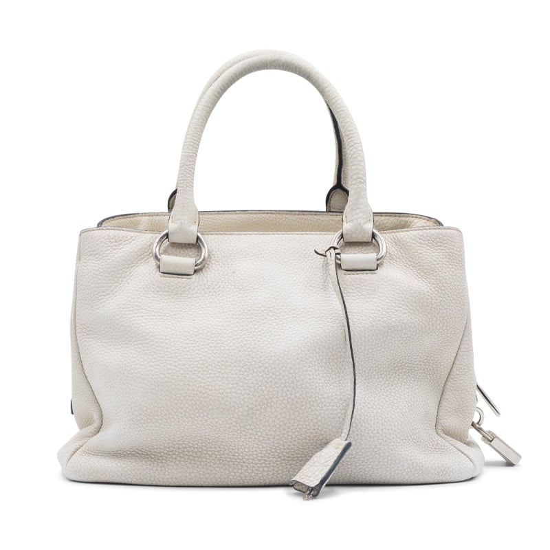 Prada Vitello Cream Daino Shopping Tote - Image 2