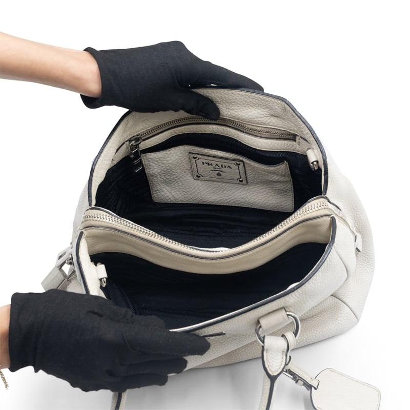 Prada Vitello Cream Daino Shopping Tote - Image 6