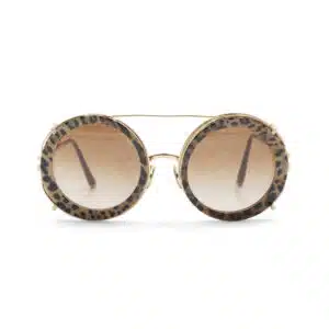 Dolce & Gabbana Brown Leopard Print Gradient Round DG2198 Sunglasses