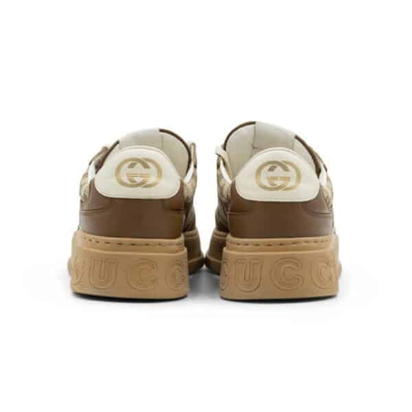 Gucci Beige/Brown Leather GG Canvas Trainers Sneakers - Image 5