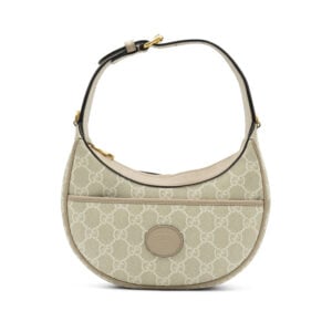 Gucci Beige GG Canvas Mini Half Moon Shoulder Bag