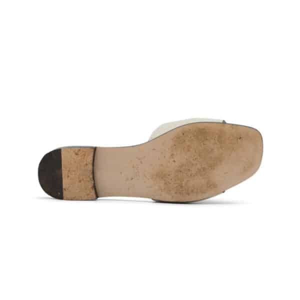 Gucci Cream Leather Interlocking G Cut Out Flat Slides - Image 6