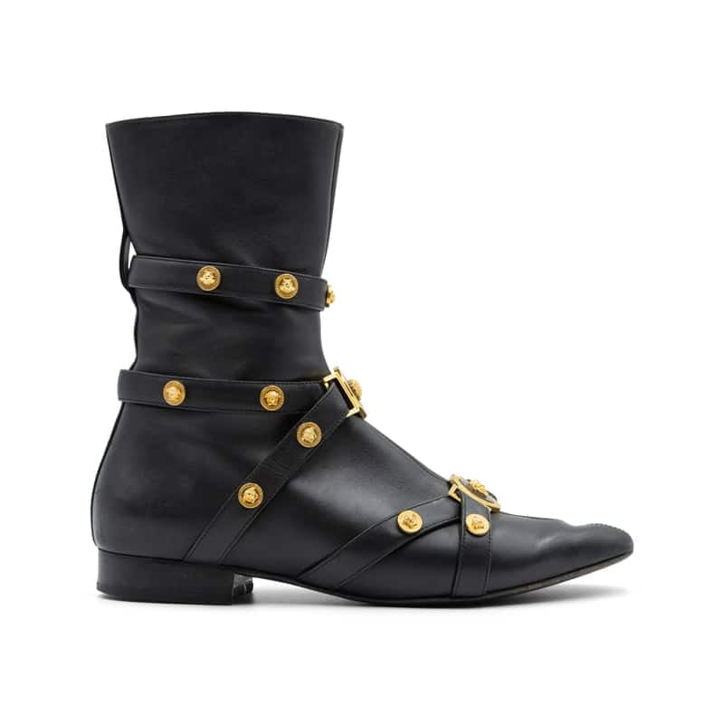 Versace Black Leather Tribute Boots - Image 2