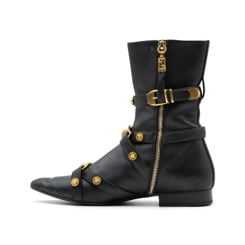 Versace Black Leather Tribute Boots - Image 3