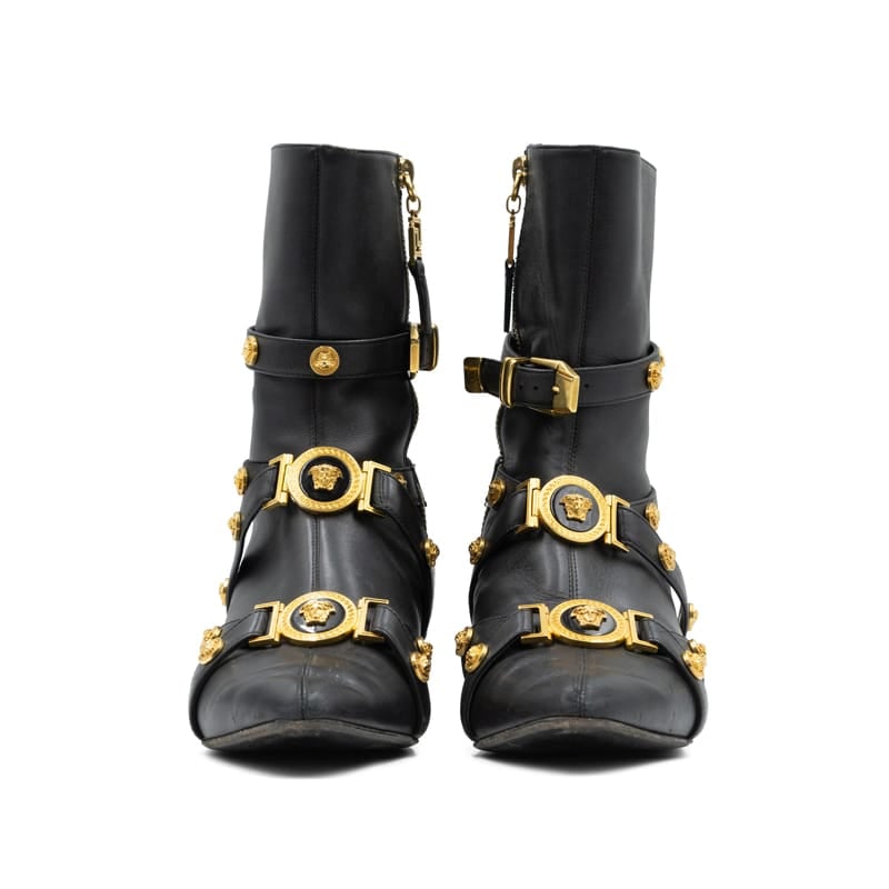 Versace Black Leather Tribute Boots - Image 4