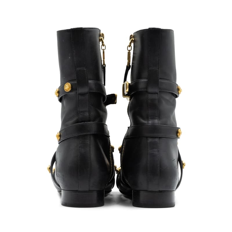 Versace Black Leather Tribute Boots - Image 5