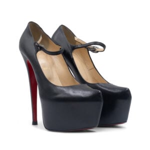 Christian Louboutin Black Leather Lady Daf Mary Jane Platform Pumps
