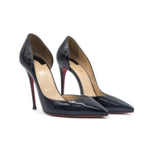 Christian Louboutin Black Patent Leather Iriza D'orsay Pointed Toe Pumps