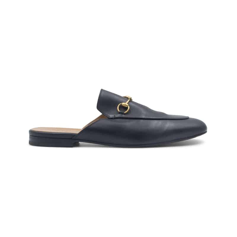 Gucci Black Leather Princetown Horsebit Mules - Image 2
