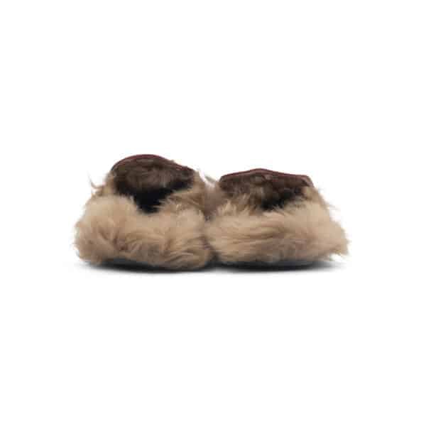 Gucci Red Leather and Fur Princetown Horsebit Flat Mules - Image 5