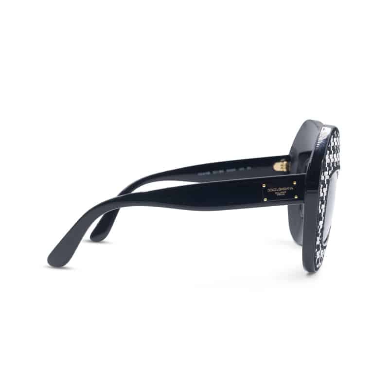 Dolce & Gabbana DG6108S Houndstooth Print Oversized Sunglasses - Image 2