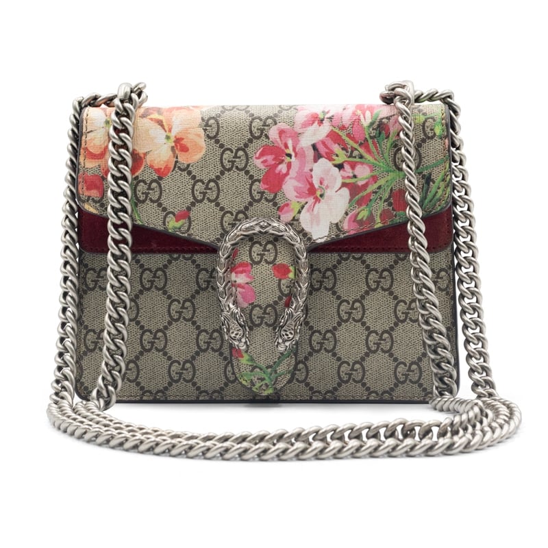Gucci Beige/Pink GG Blooms Coated Canvas Mini Dionysus Bag - Image 7
