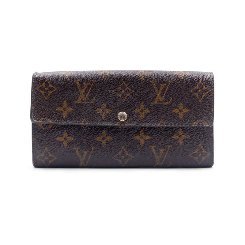 Louis Vuitton Brown Monogram Long Flap Wallet
