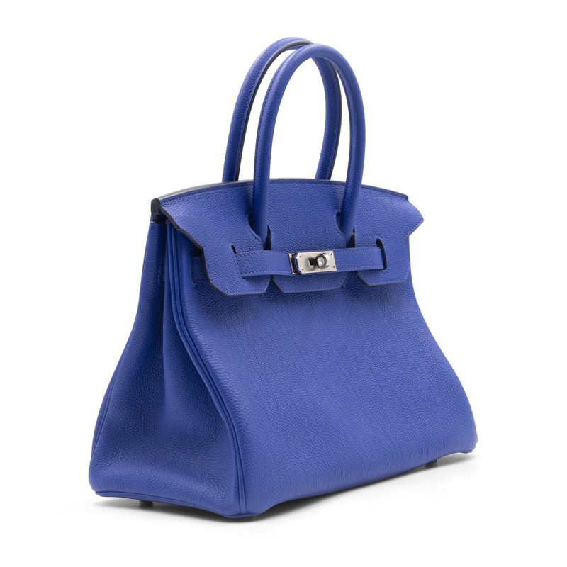 Hermes Electric Blue Togo Leather Palladium Hardware Birkin 30 - Image 3