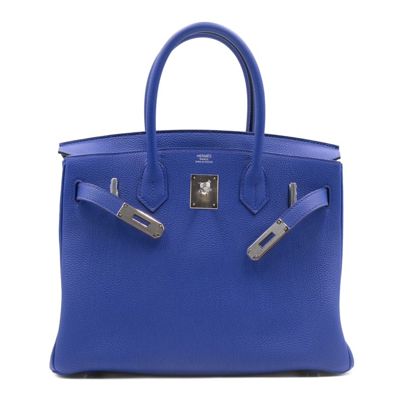 Hermes Electric Blue Togo Leather Palladium Hardware Birkin 30 - Image 7