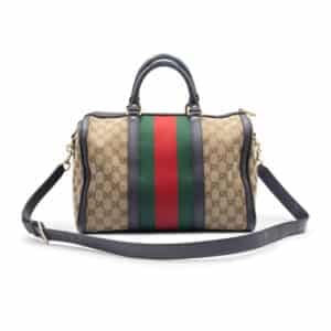 Alternative view of Gucci  Beige/Brown GG Canvas and Leather Medium Vintage Web Boston Bag