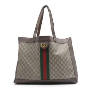 Gucci Beige/Brown GG Supreme Ophidia Tote Bag & Pouch