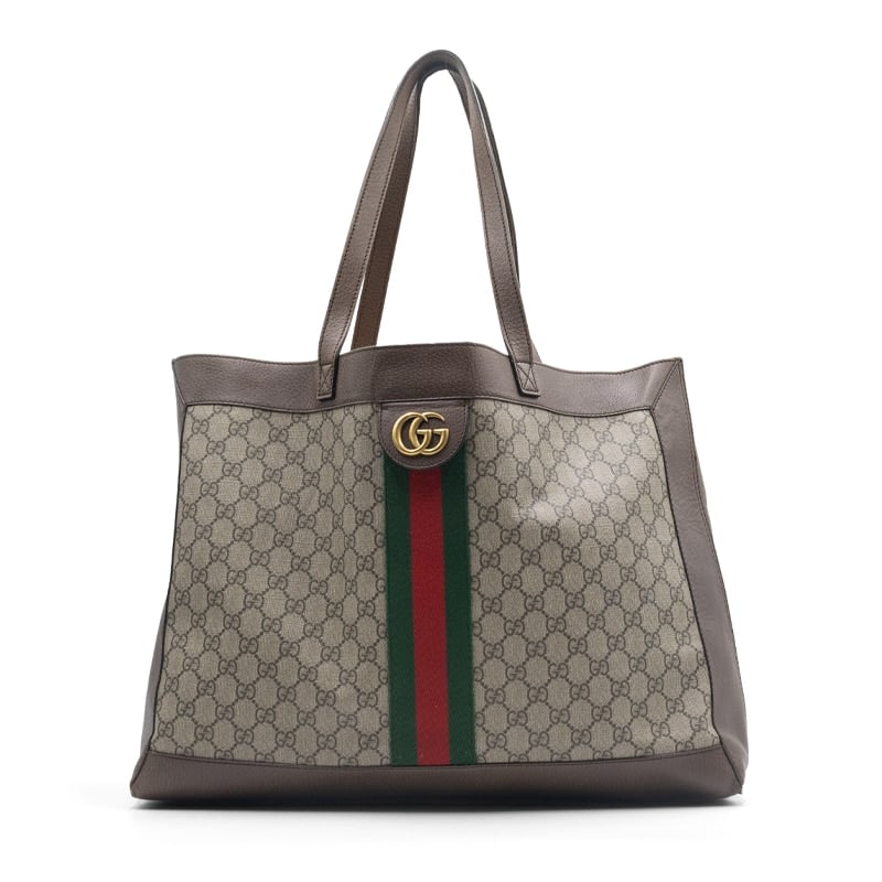 Gucci Beige/Brown GG Supreme Ophidia Tote Bag & Pouch