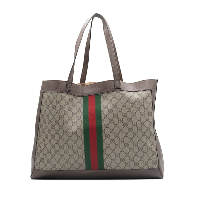 Gucci Beige/Brown GG Supreme Ophidia Tote Bag & Pouch - Image 3