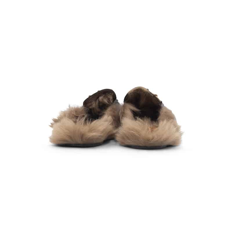 Gucci Brown Leather And Fur Princetown Mules - Image 5