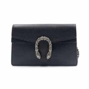 Gucci Black Leather Super Mini Dionysus