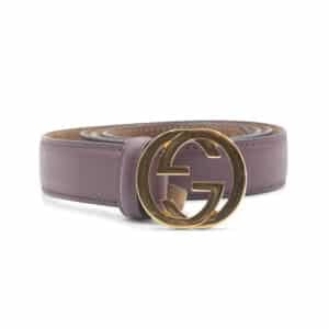 Gucci Gold Interlocking G Purple Belt
