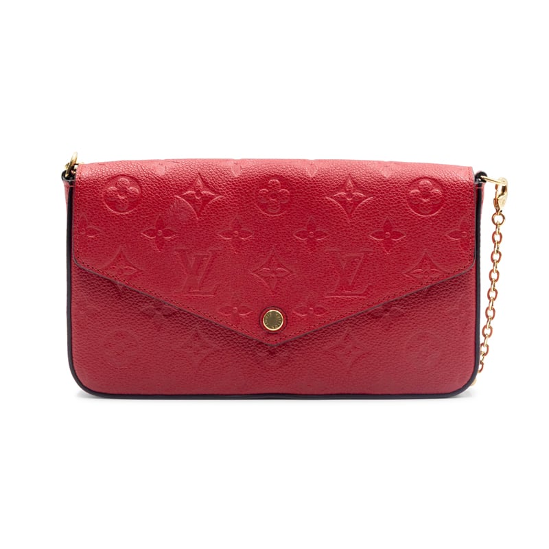 Louis Vuitton Rouge Monogram Empreinte Leather Pochette Felicie