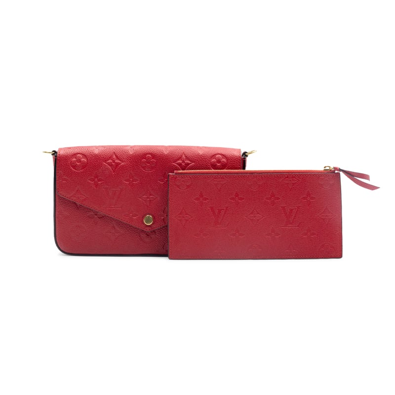 Louis Vuitton Rouge Monogram Empreinte Leather Pochette Felicie - Image 3