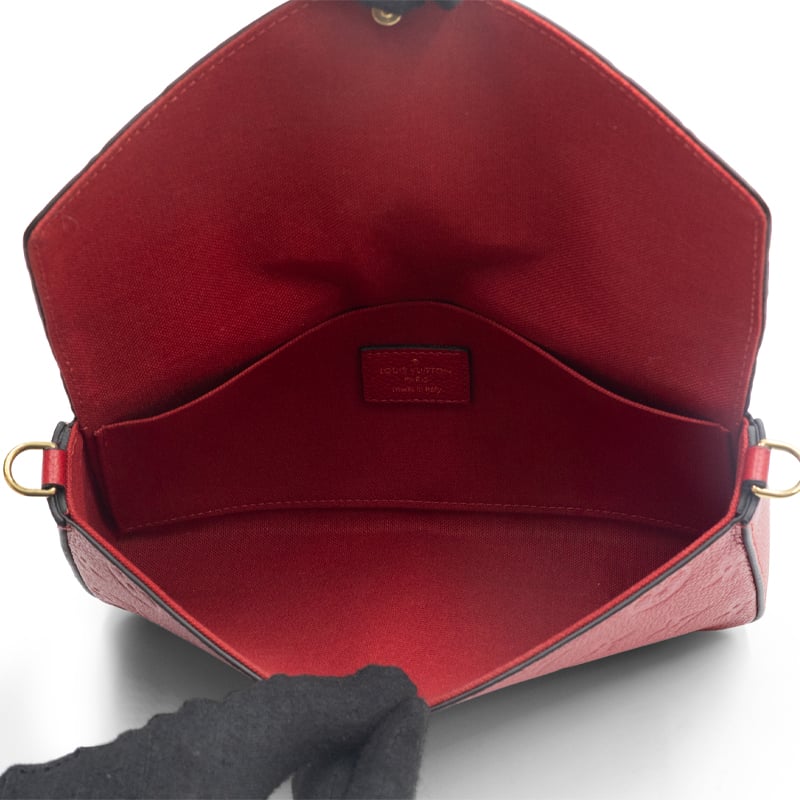 Louis Vuitton Rouge Monogram Empreinte Leather Pochette Felicie - Image 8