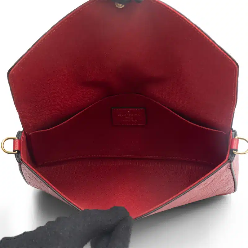 Louis Vuitton Rouge Monogram Empreinte Leather Pochette Felicie - Image 8