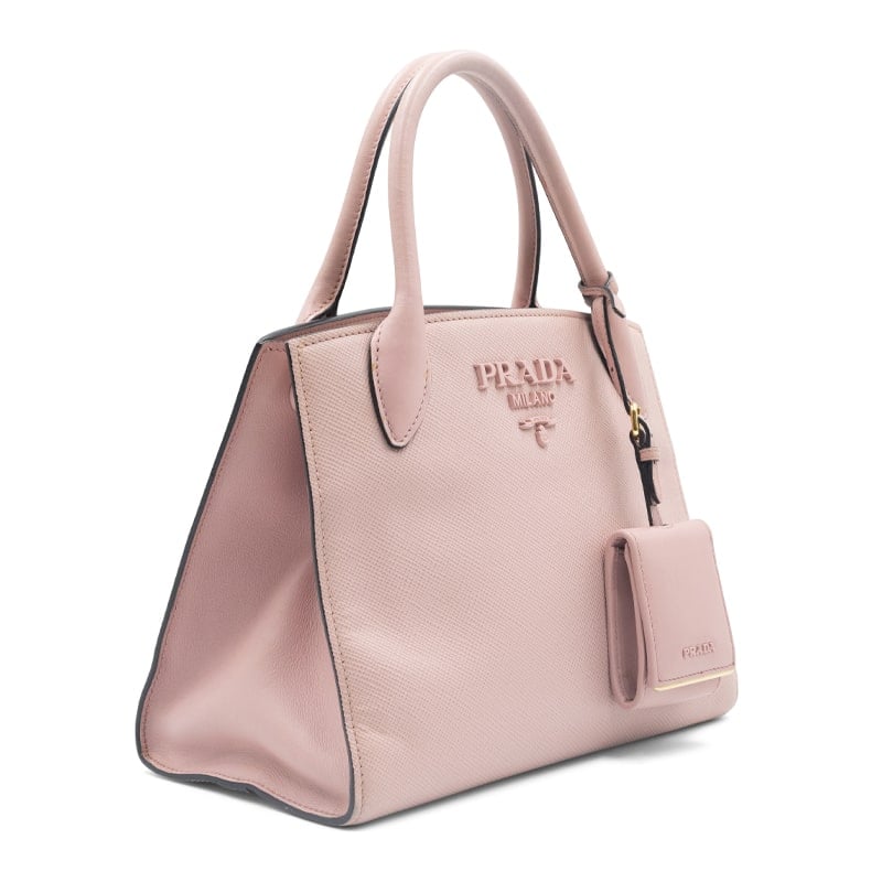 Prada Old Rose Saffiano Leather Medium Monochrome Tote - Image 3