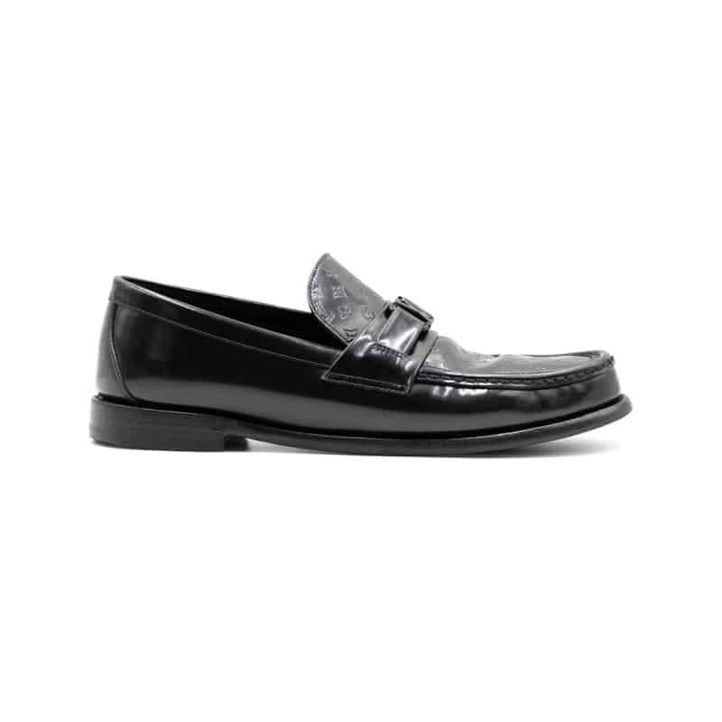 Louis Vuitton Black Leather Monogram Major Loafers - Image 2