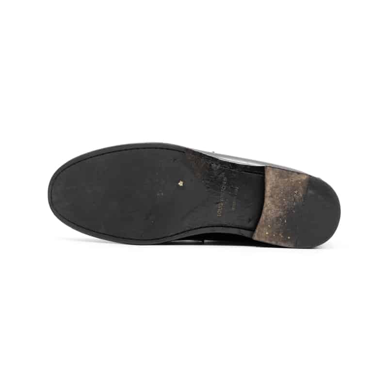 Louis Vuitton Black Leather Monogram Major Loafers - Image 6