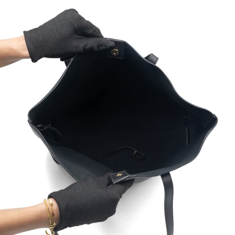 Saint Laurent Black Leather North South Tote Bag - Image 6