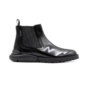 Alternative view of Christian Dior Polished Black Leather Combat Chelsea Boots