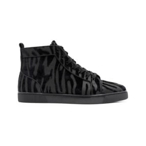 Alternative view of Christian Louboutin Louis Orlato Black Velvet Zebra High-Top Sneakers