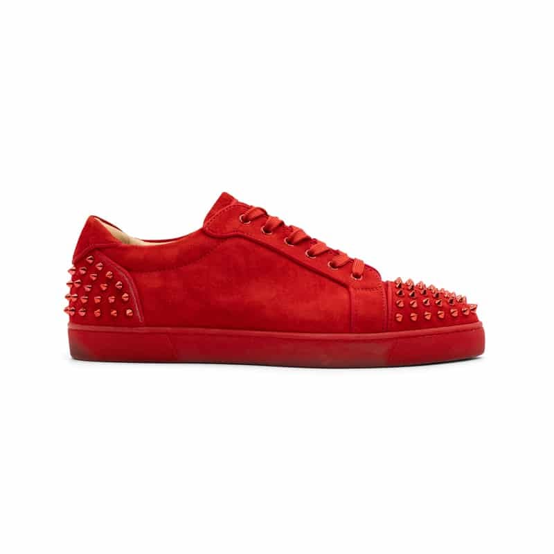 Christian Louboutin Veau Velours Louis Junior Spikes Sneakers - Image 2
