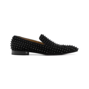 Alternative view of Christian Louboutin Black Veau Velours Dandelion Spikes Loafers