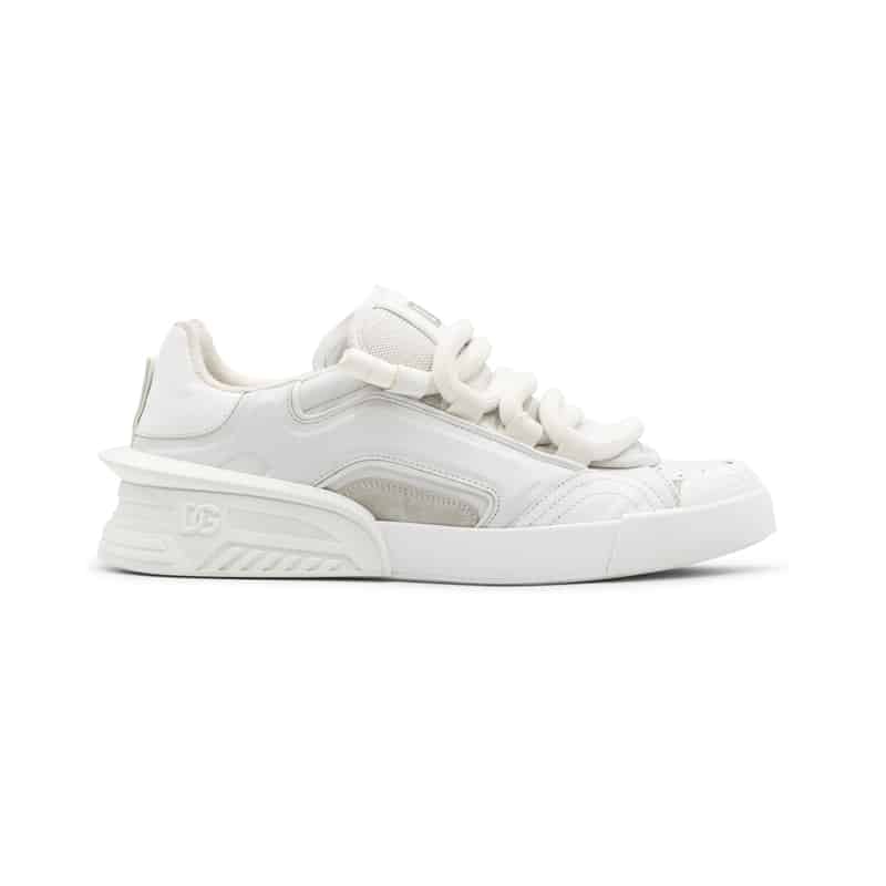 Dolce & Gabbana White Leather Portofino Low Trainers - Image 2