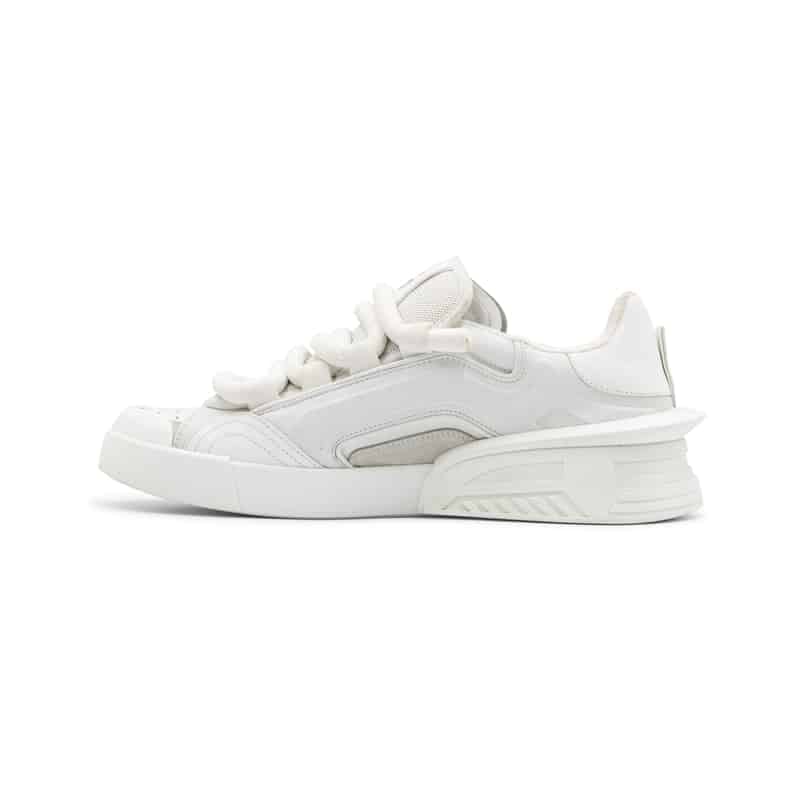 Dolce & Gabbana White Leather Portofino Low Trainers - Image 3