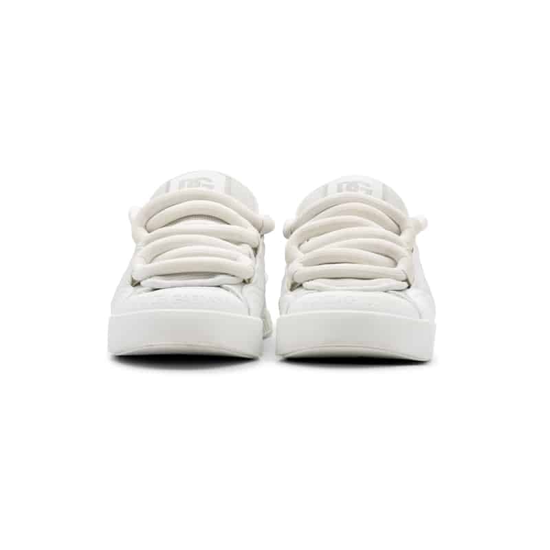 Dolce & Gabbana White Leather Portofino Low Trainers - Image 4